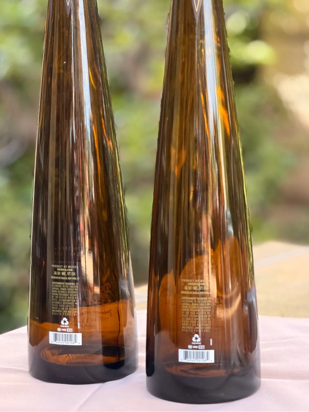Don Julio 1942 Amber Tequila Bottle (Pair) Empty Bottles Only 1.75 L